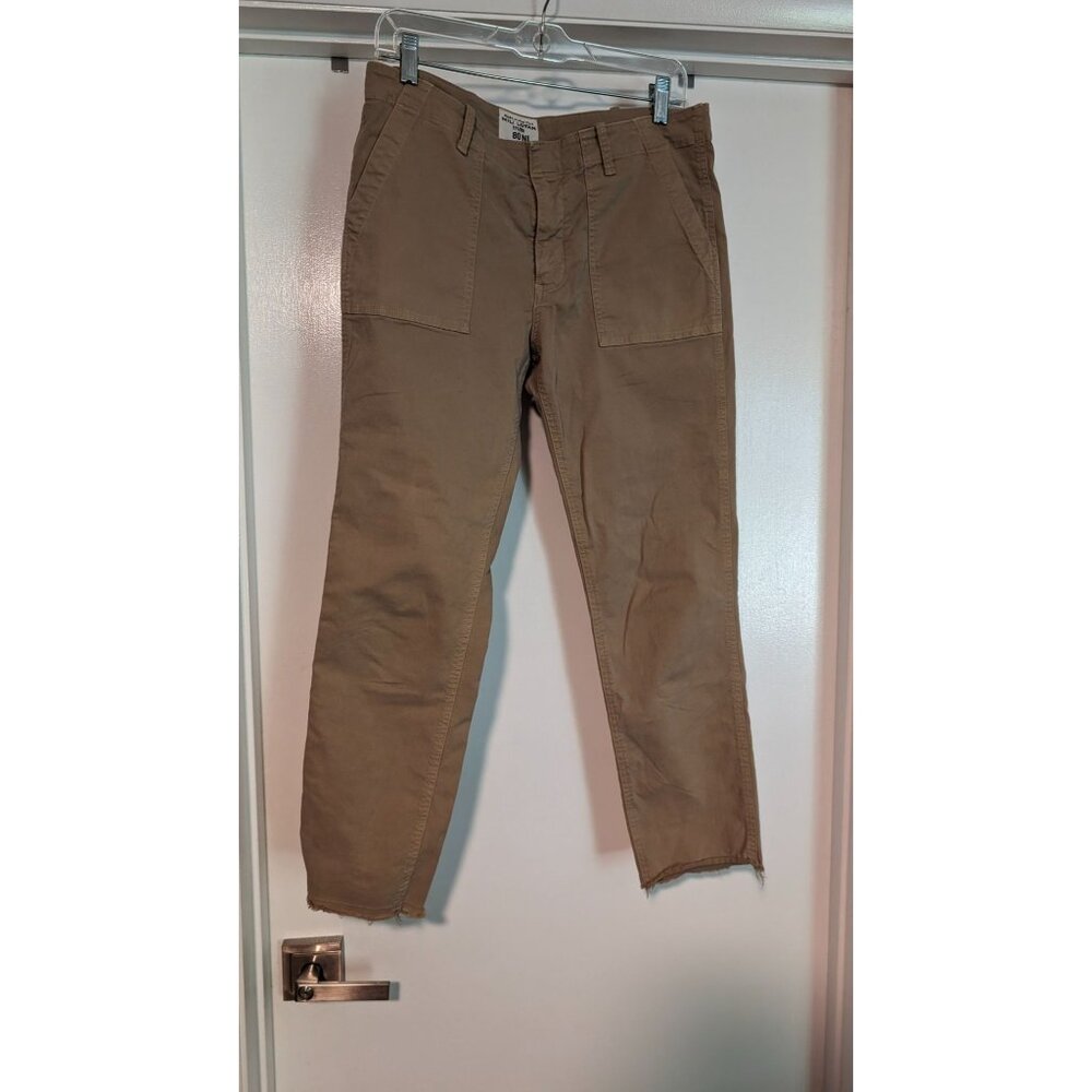 Nili Lotan Jenna Pants sz 8 EUC raw hem khaki Made in USA MSRP $345
